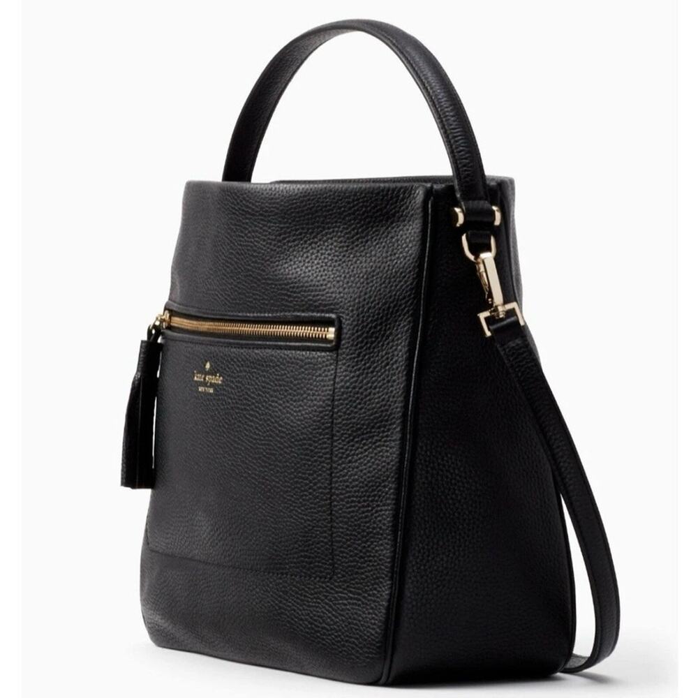 Kate Spade New York Michaela Chester Street Crossbody Tote Bag in Black Leather - Picture 2 of 13